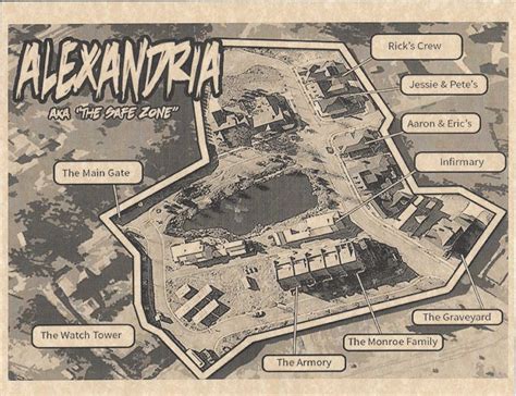 The Walking Dead Map Of Alexandria Flyerposter Propreplica The