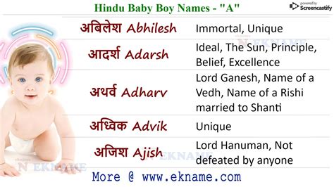 Do you like the shortened version of the baby name? Hindu Boy Names 2019 | Unique Baby Boy Names | लड़के के ...