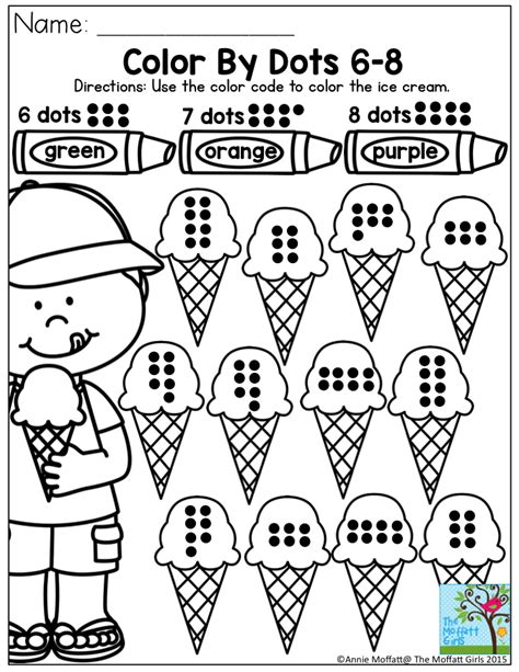 Color By Dots Simple Counting Activity To Enforce Number