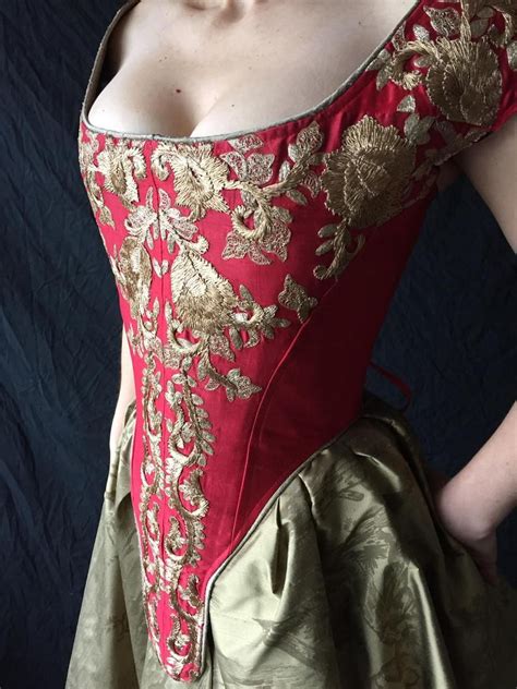 Historical Crimson Gold Full Ensemble Boned Bodice 17th Etsy 17th