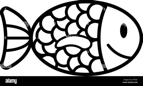 Fish Icon Black Vector Isolated Illustration Marine Underwater Wildlife