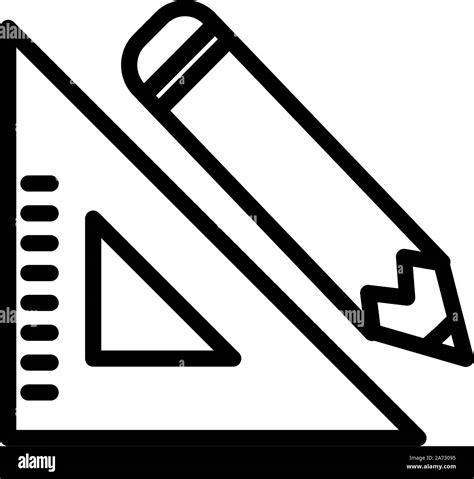 Bleistift Und Lineal Design Tool Schreiben Büro Objekt Instrument