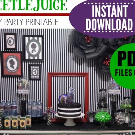 Beetlejuice Party Printable Instant Download Beetlejuice Etsy