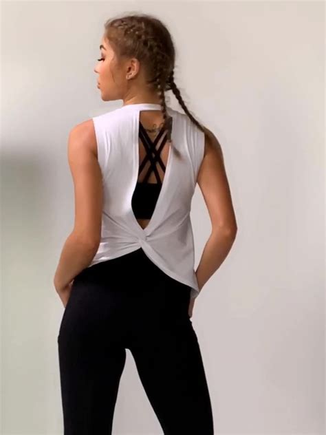 Breathable Sexy Open Back Women Sports Tank Top Custom Gym Tops Buy
