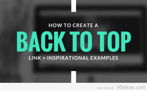 How To Create A Back To Top Link With Examples