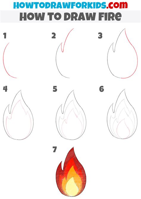 How To Draw Fire Easy Drawing Tutorial For Kids