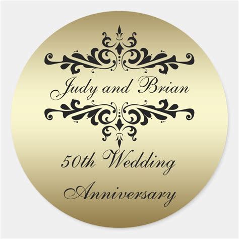 Gold Black 50th Wedding Anniversary Stickers Zazzle