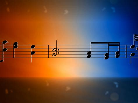 Music staff and notes Backgrounds | Blue, Music, Orange Templates | Free PPT Grounds and PowerPoint