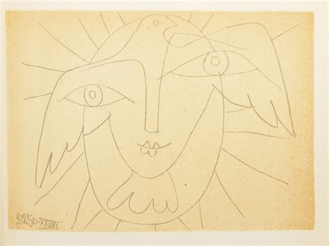 Pablo Picasso Signed Le Visage De La Paix Par Picasso Et Éluard 1951