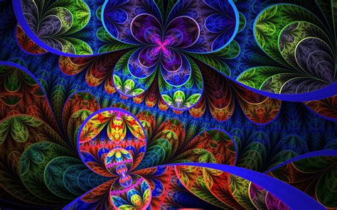 Colorful Fractal Flowers Design Wallpaper Wallpaper Download 5120x3200