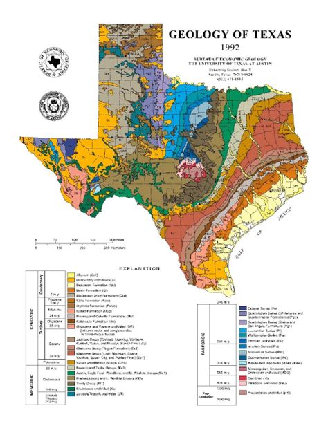 Geologic Map Of Texas 1992 Sedimentary Rock Gulf Of Mexico