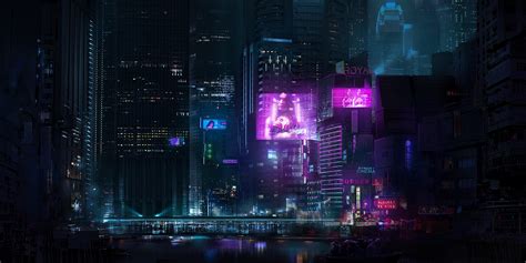 Cyberpunk Artwork City Dark Cityscape Digital Art Futuristic