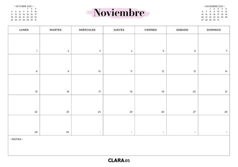 Calendario Noviembre 2021 Para Imprimir Gratis En Pdf Y 