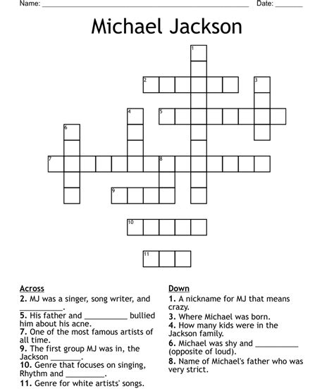 Pop Music Crosswords Word Searches Bingo Cards Wordmint
