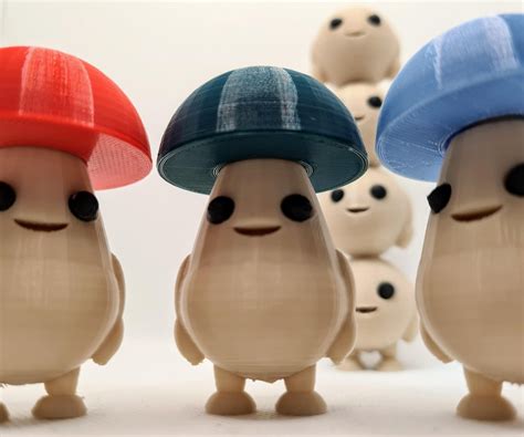 How To Make Shroomies Cute Mushroom Figures 3d Printingtinkercad