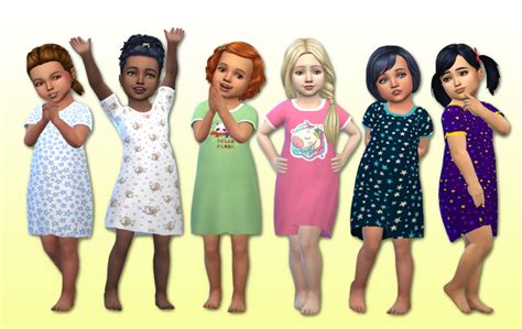 Maladi777 Toddler Nightgowns Sims 4 Cc In 2021 Toddler Nightgown