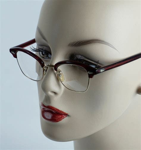 50 s dark red browline eyeglasses g man by american optical thrilling
