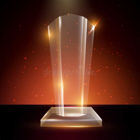 Blank Transparent Vector Acrylic Glass Trophy Award Template In Stock