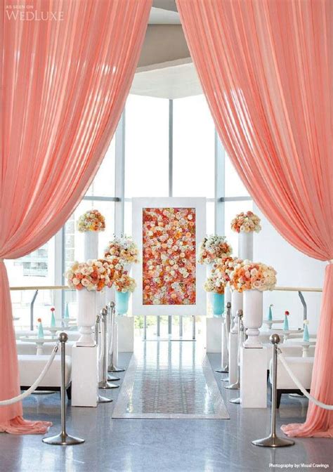 Love The Coral Curtains Wedding Ceremony Backdrop Indoor Wedding
