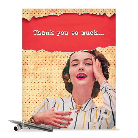 J9125 Jumbo Funny Thank You Card Thank You Showed Them Thank You