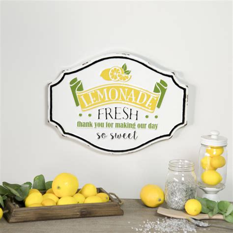 fresh lemonade metal sign