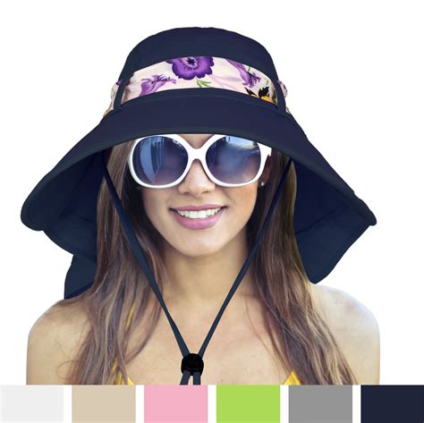 Sun Cube Women Sun Hat With Neck Flap Wide Brim Ladies Outdoor Free