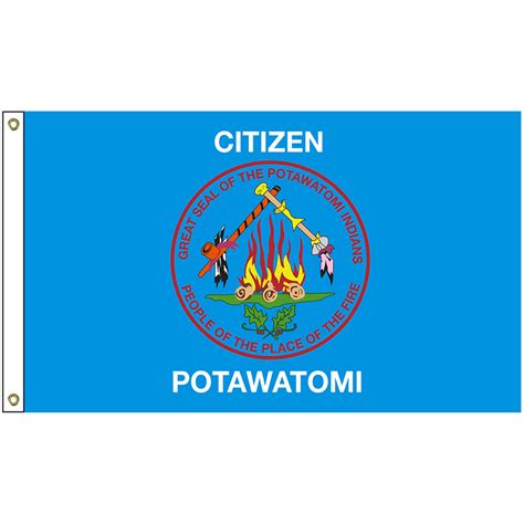 Nat 4×6 Potawatomi 4′ X 6′ Citizen Potawatomi Tribe Flag With Heading