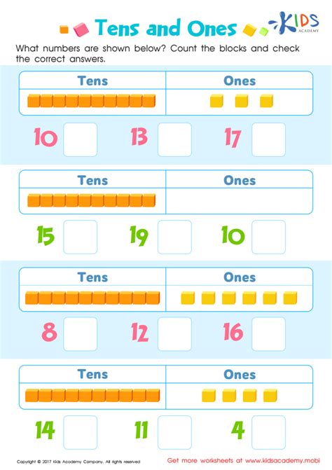Tens And Ones Worksheet Free Printable For Kids