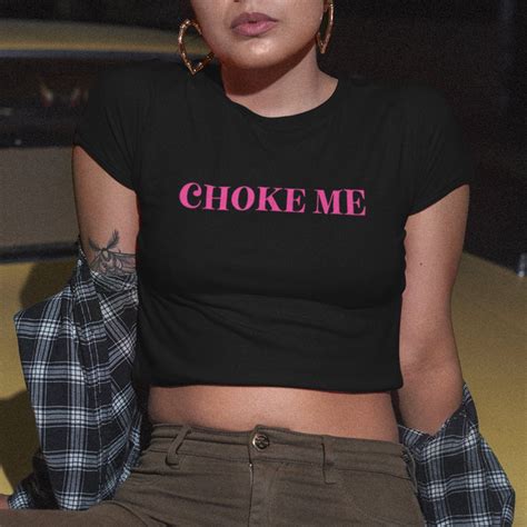 choke me crop top ddlg clothes submissive clothing bdsm etsy