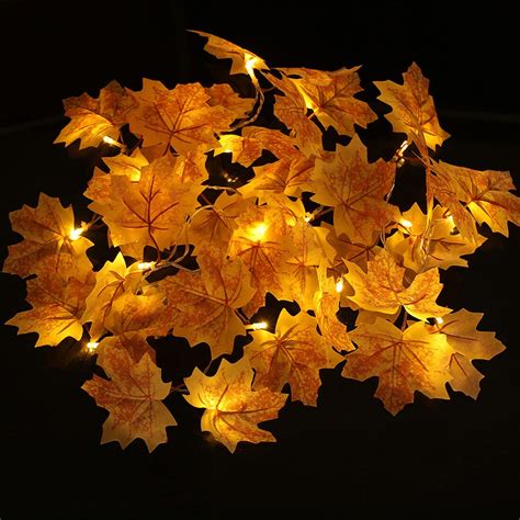 Sdr Maple Leaves Fairy Light Mixed Color Orange Yellow Leaf Autumn