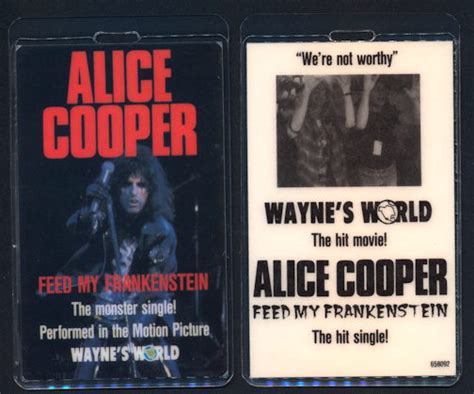 alice cooper promotional laminated backstage pass for the wayne s world appearance