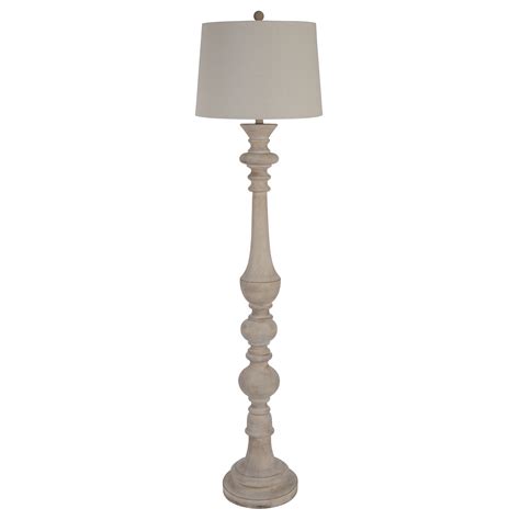Décor Therapy Distressed Resin Floor Lamp With Natural Linen Color