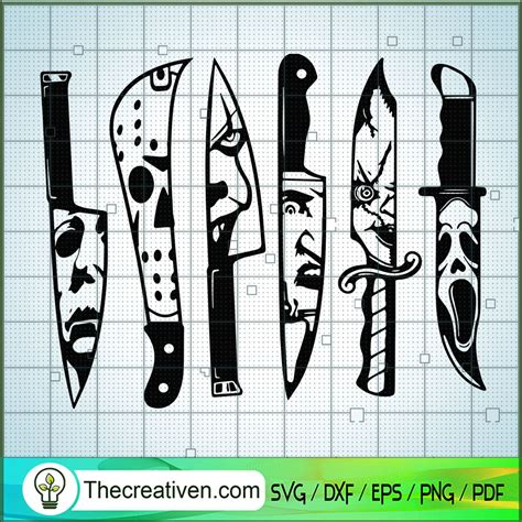 All Horror Characters Knife Svg Horror Movie Svg Halloween Horror Svg