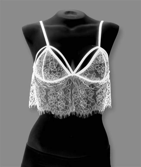 Sheer Lace Sexy Bralette Lingerie White Motorcycle Rally Usa