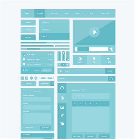 The Top 50 Free Flat Design Ui Kits And Templates