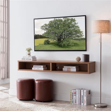 Furniture Of America Evaine 2 Shelf Floating Tv Stand Weathered Oak