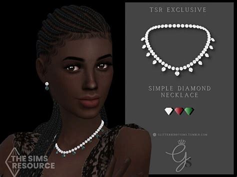 Simple Diamond Necklace By Glitterberryfly From Tsr • Sims 4 Downloads