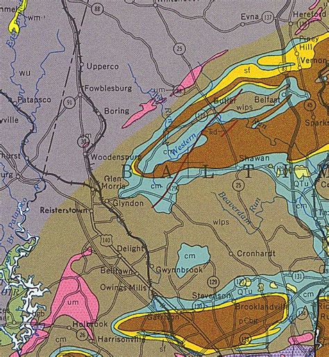 Geologic Maps Of Maryland Baltimore County West Central