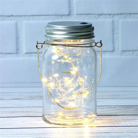 Fantado Regular Mouth Clear Mason Jar Light W Hanging Warm White Fairy
