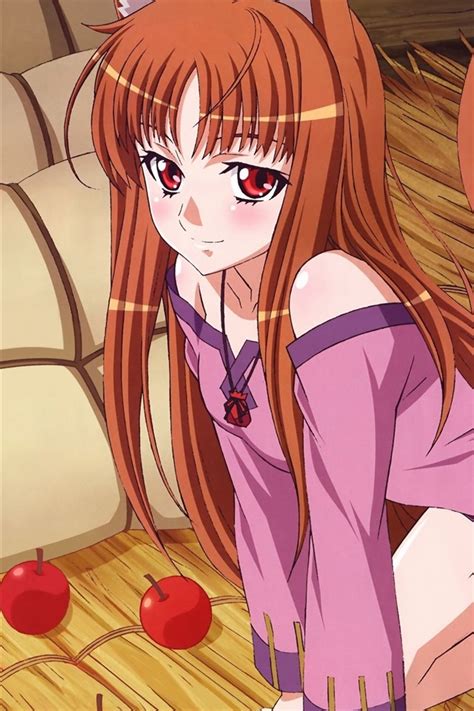 Wallpaper Red Hair Anime Girl Fox Apples 2560x1600 Hd