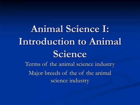 Ppt Animal Science I Introduction To Animal Science Powerpoint