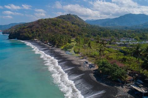 Aerial View Of Tropical Beach On The Island Of Bali Stock Image Image