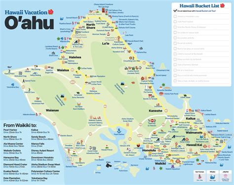 Printable Hawaii Maps Oahu Waikiki And North Shore Haleiwa Maps