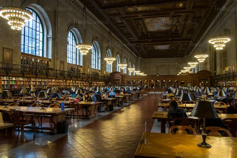 Image New York Public Library Main Reading Room High Res Stock Photo