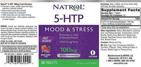 Natrol 5 Htp Fast Dissolve Extra Strength Wild Berry 100mg 30 Count