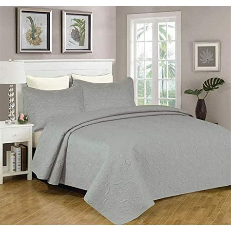 Sapphire Home 3 Piece Kingcal King Oversize Bedspread Coverlet Bedding