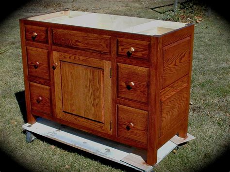 Bathrooms are often small and sometimes oddly. Custom Bathroom Vanity Cabinet in oak. This was for a ...