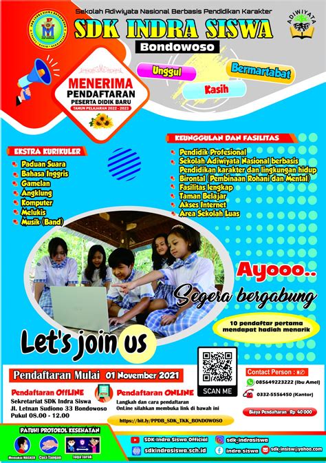 PENERIMAAN SISWA BARU SDK INDRA SISWA – SDK Indra Siswa Bondowoso