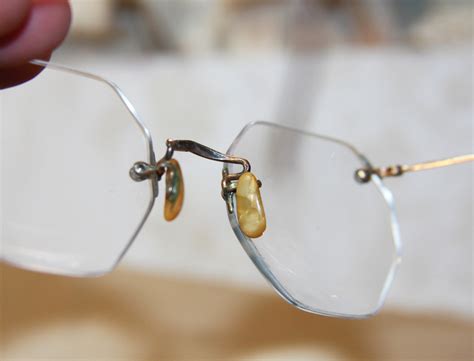Octagon Shaped Eye Glasses Vintage Rimless With Wire Temples Etsy