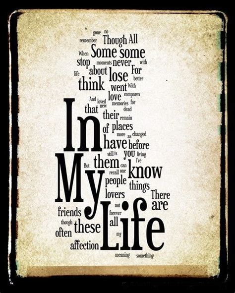 In My Life Life Lyrics Beatles Lyrics Love Song Quotes